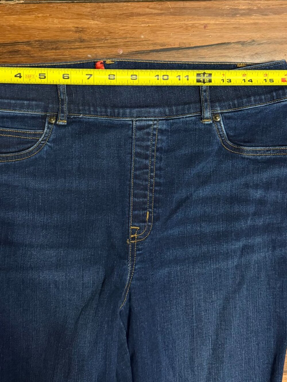 SPANX Women's Dark Blue Boot Cut Jeans - Picture 8 of 10